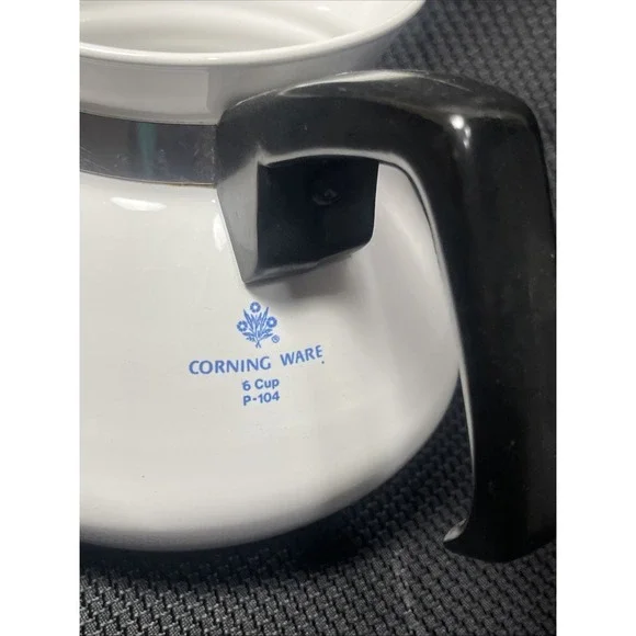 Vintage Corning Ware Blue Cornflower 6 Cup Coffee Tea (NO LID) 5.25" Tall - Picture 5 of 7